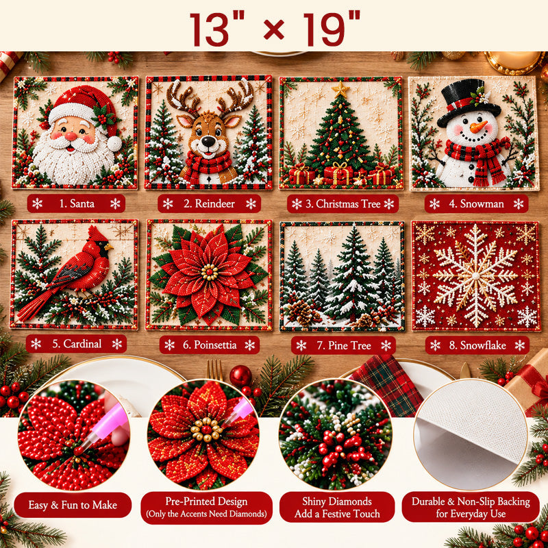 DIY Christmas Diamond Painting Placemats