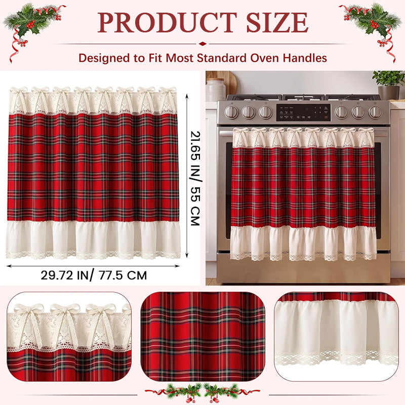 Christmas Plaid Kitchen Curtain