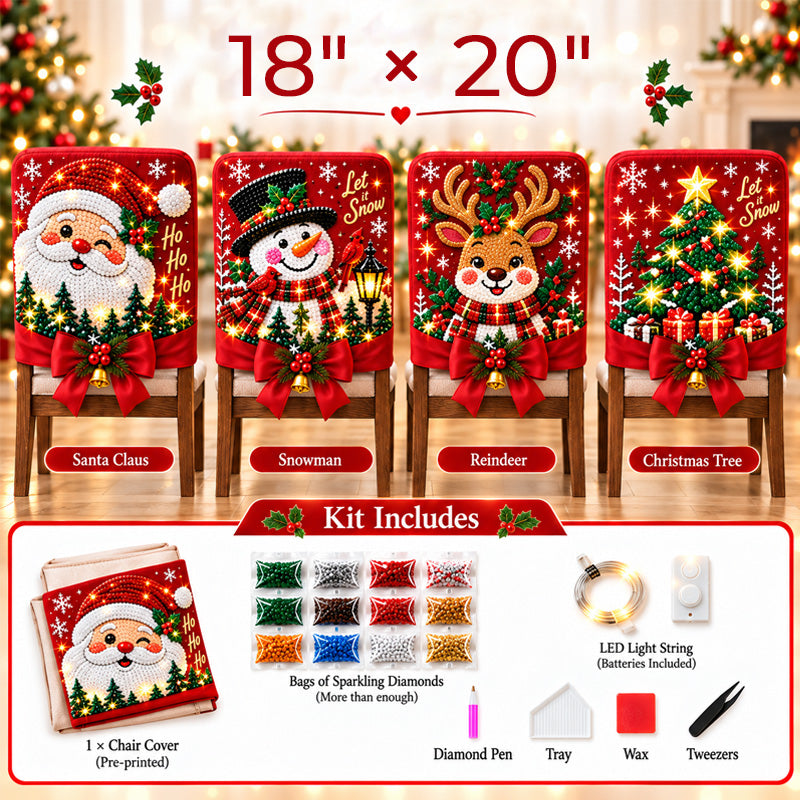 DIY Christmas Diamond Painting Chair Covers