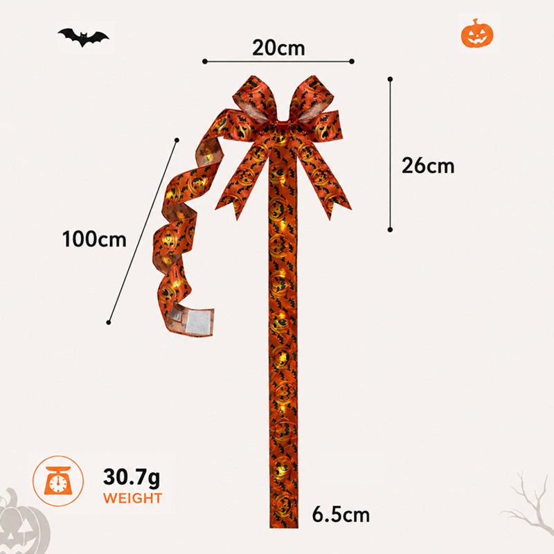 Halloween Pumpkin Bow Door Decor