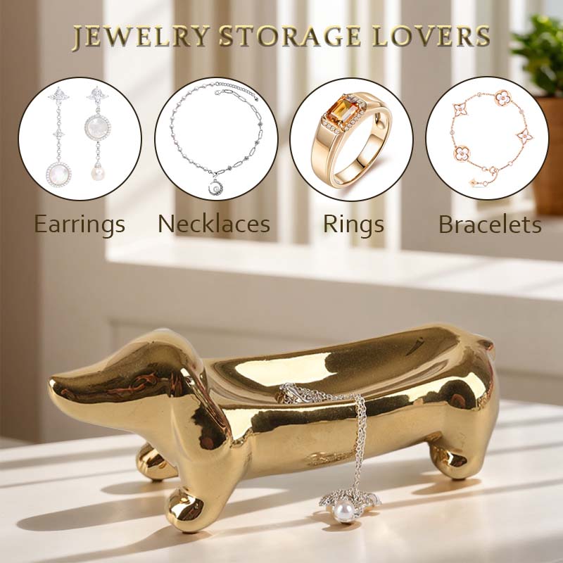 Cute Dog Jewelry Storage Display Tray