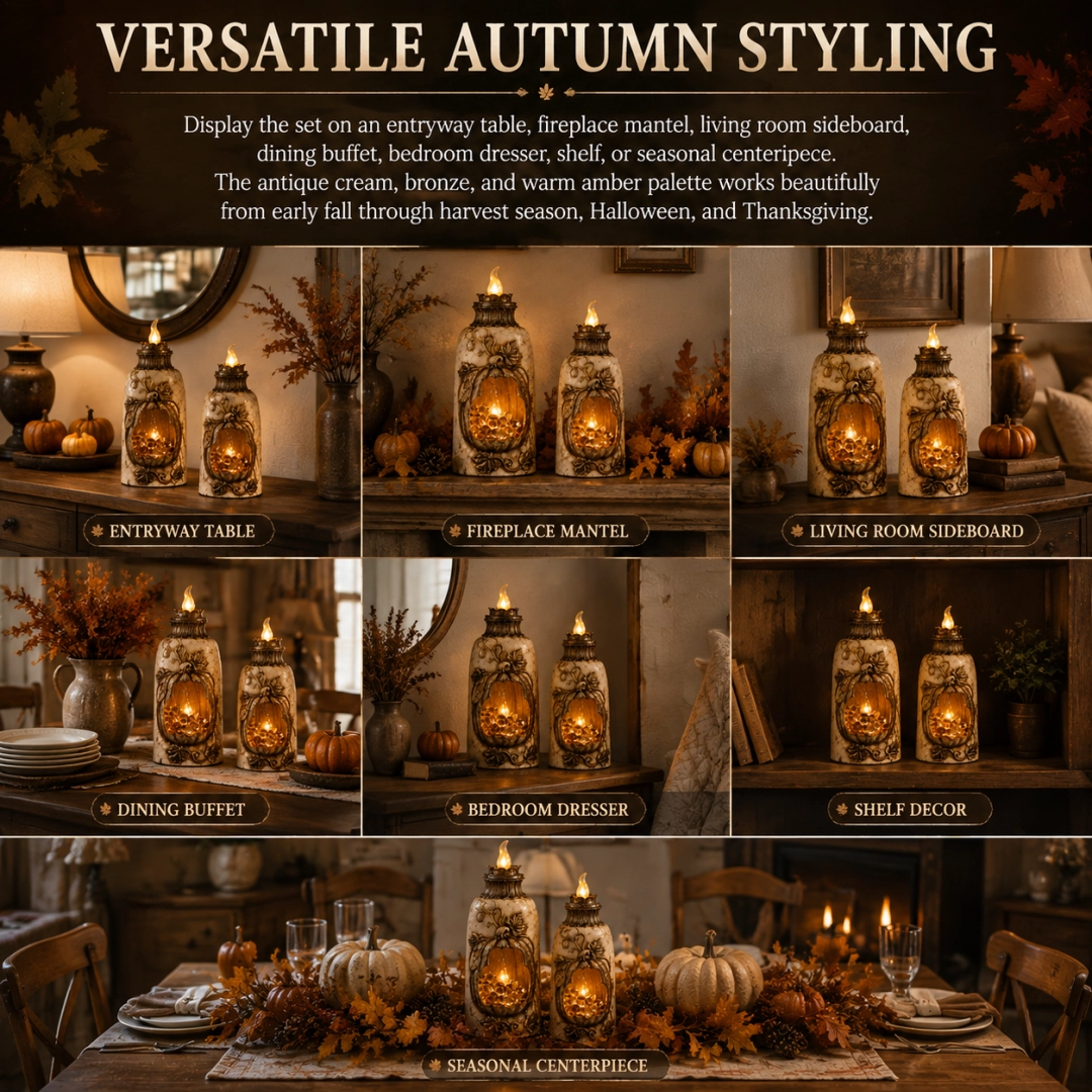 Vintage Pumpkin Glow Lantern