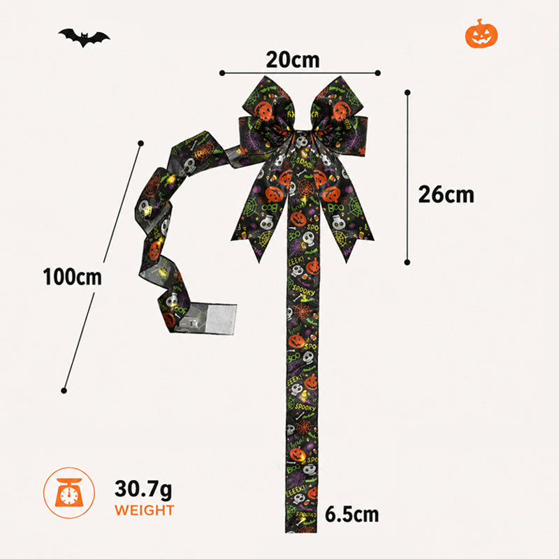 Halloween Pumpkin Bow Door Decor