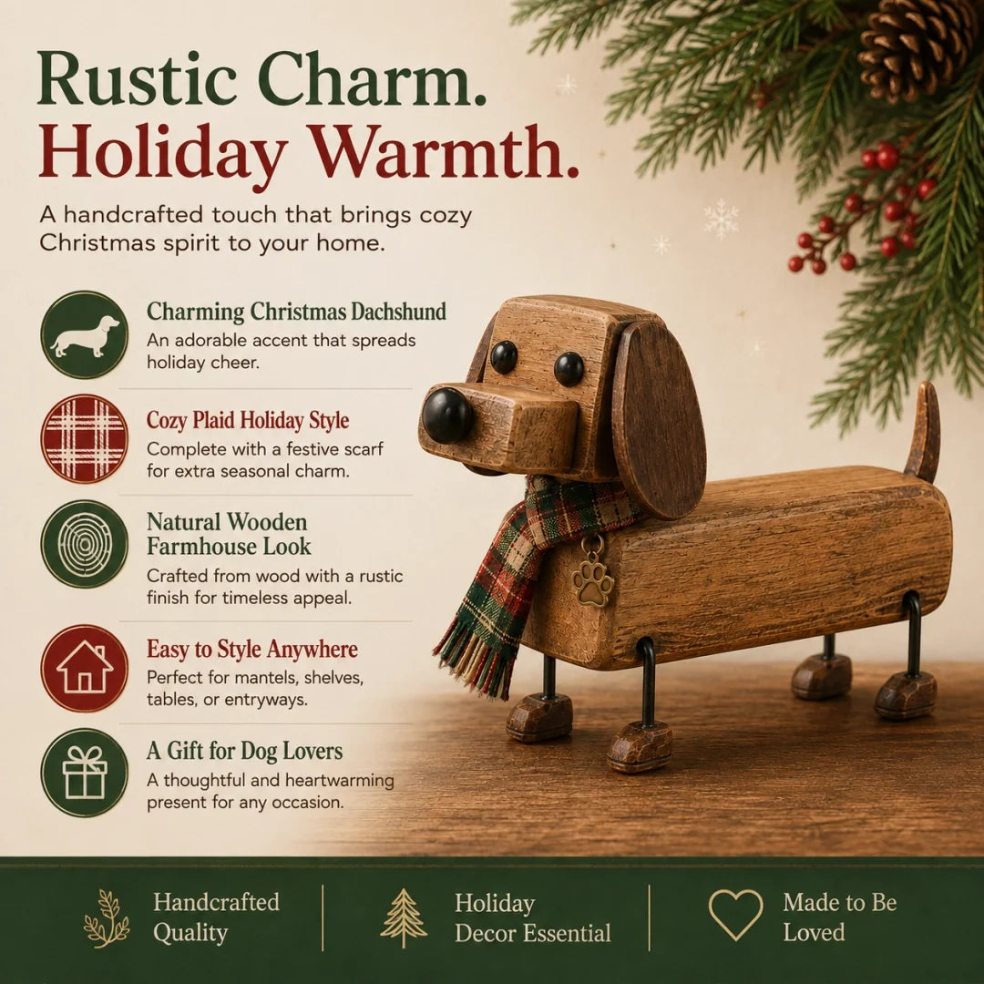 Rustic Christmas Dachshund Decor