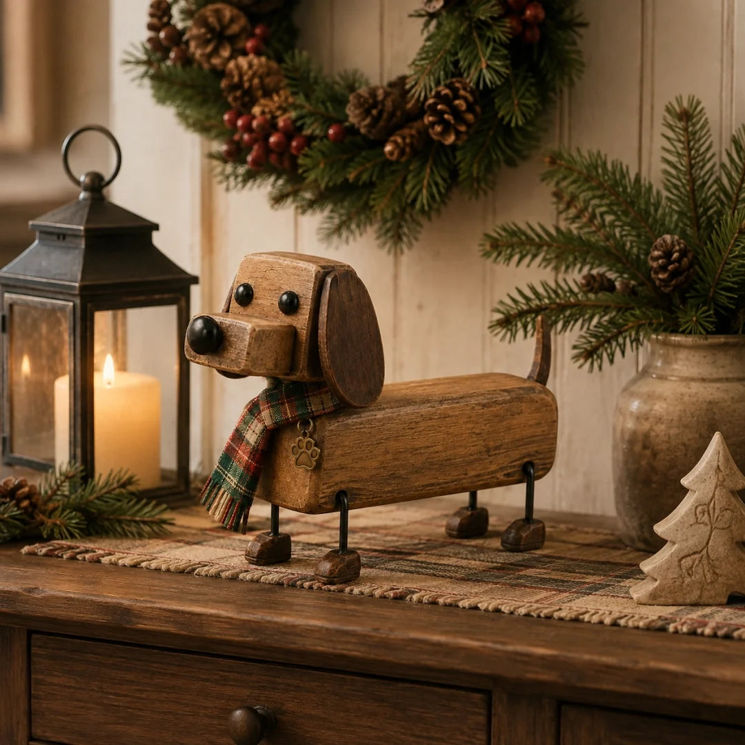 Rustic Christmas Dachshund Decor