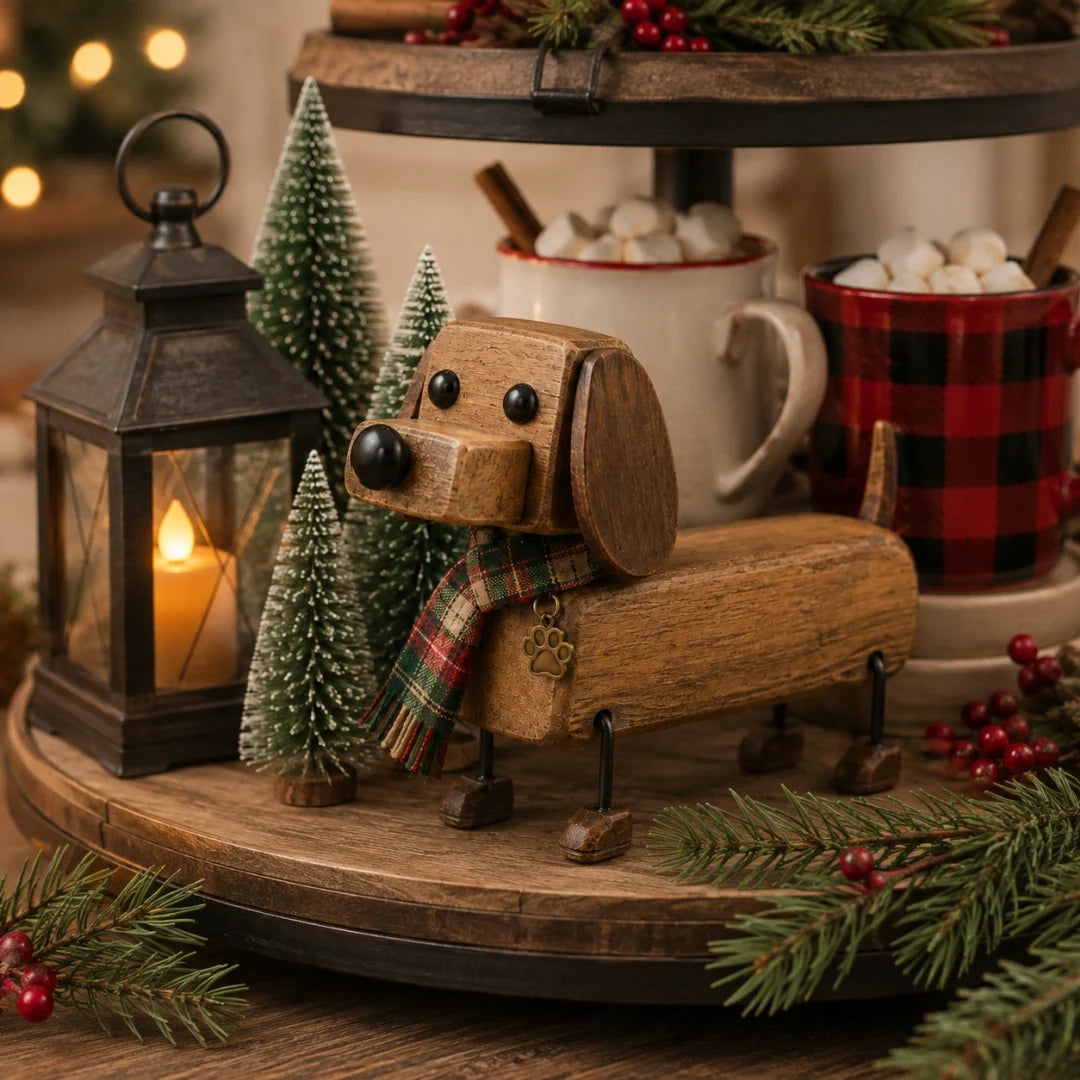 Rustic Christmas Dachshund Decor