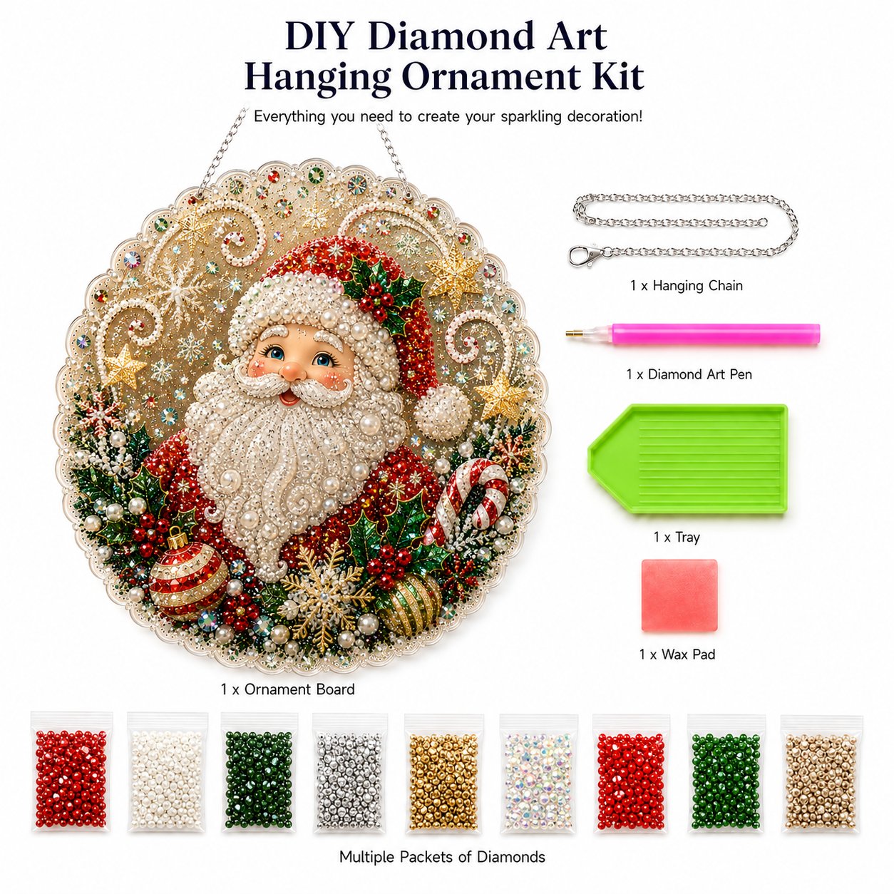 Christmas DIY Diamond Painting Hanging Ornament Kit
