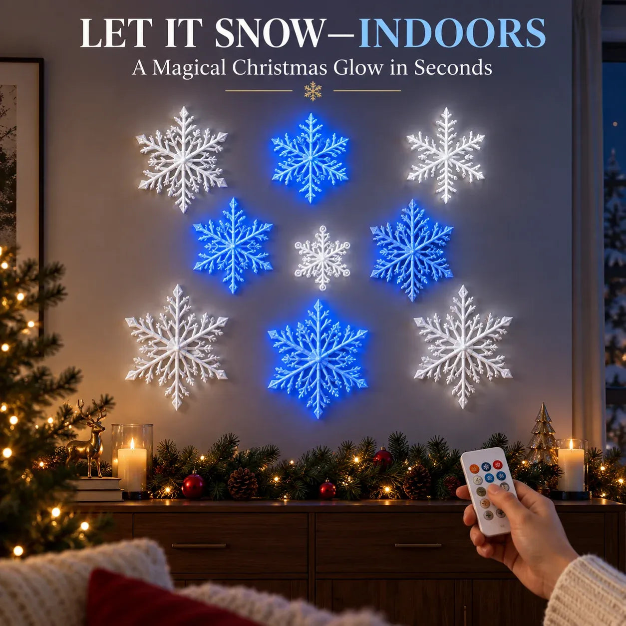 3D Light-Up Snowflake Wall Set
